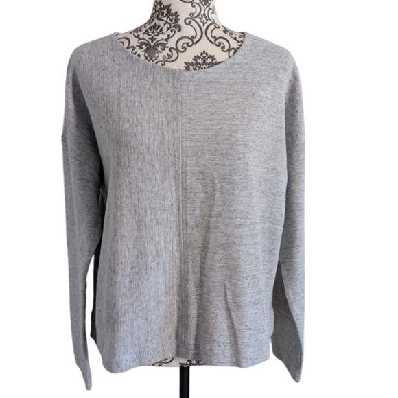 Tentree Clay Longsleeve Boatneck Knit Sweater Hi Rise Grey Women's Extra Large - Picture 2 of 12